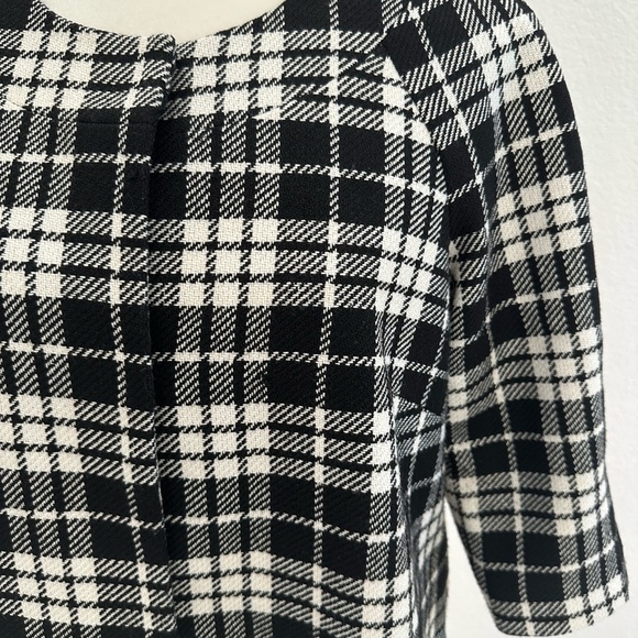 Worthington Black and White Plaid Button Down Light Jacket - Picture 3 of 5